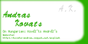 andras kovats business card